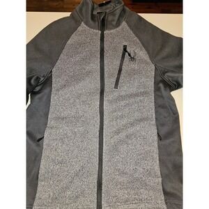 Spyder Mens Full Zip Sweater Knit Fleece Jacket Grey Charcoal Small S P P